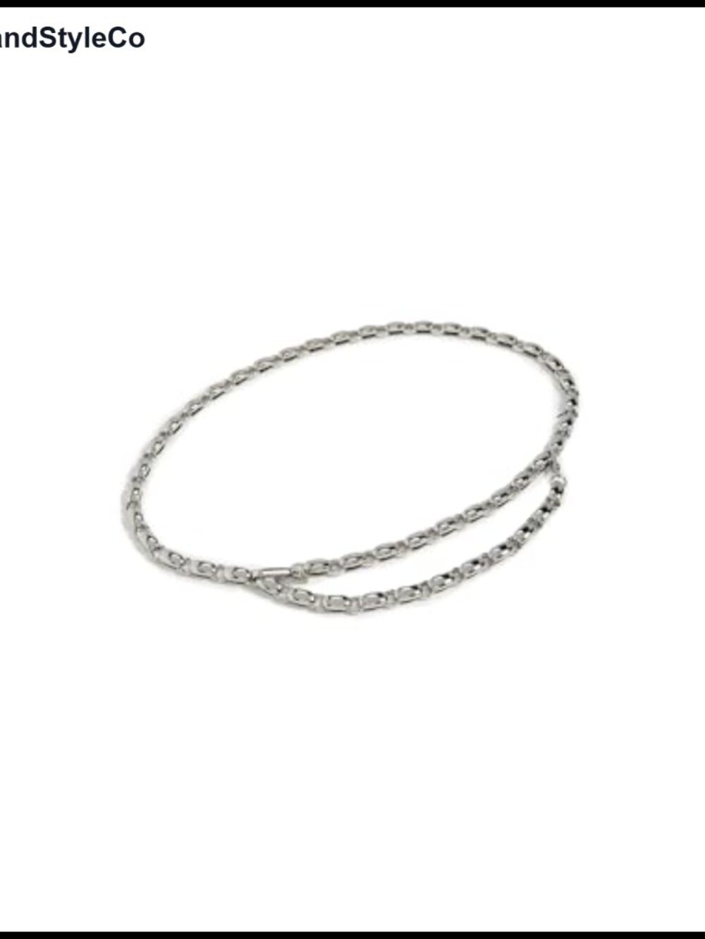 Chunky Silver-Tone Link Chain Belt with Clasps